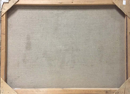 Back of Oil painting On the market by Yuzefovich Natalia Vladimirovna, beige canvas on wood frame