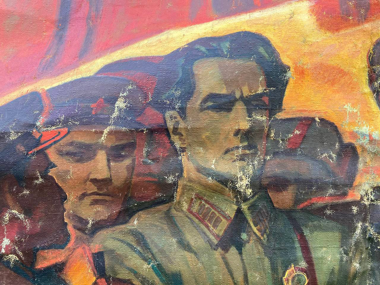 Social realism oil painting of Scout Kuznetsov by Dovzhenko Anatoly Ivanovich
