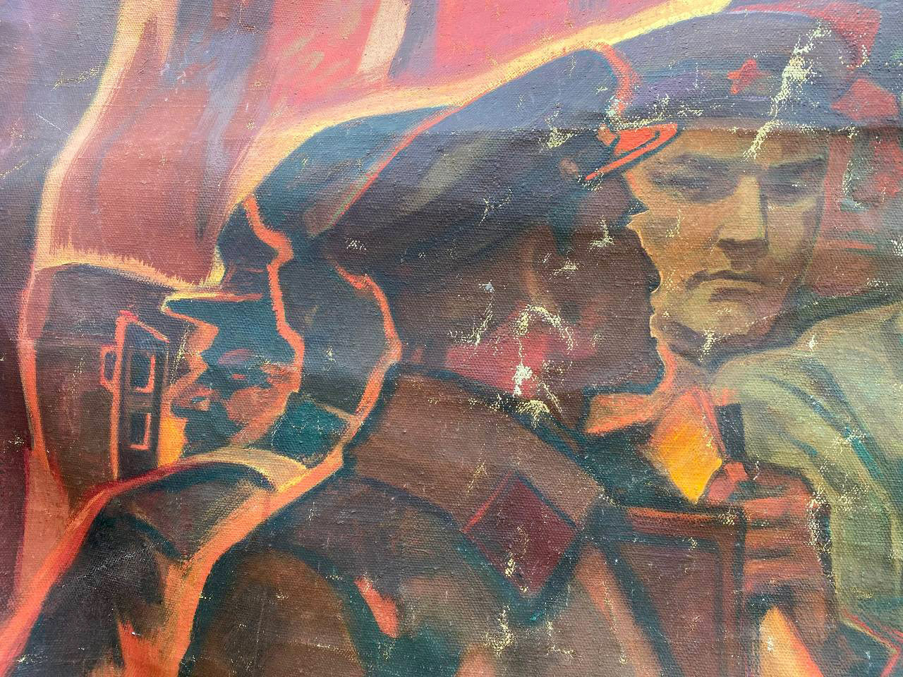 Social realism oil painting of Scout Kuznetsov by Dovzhenko Anatoly Ivanovich