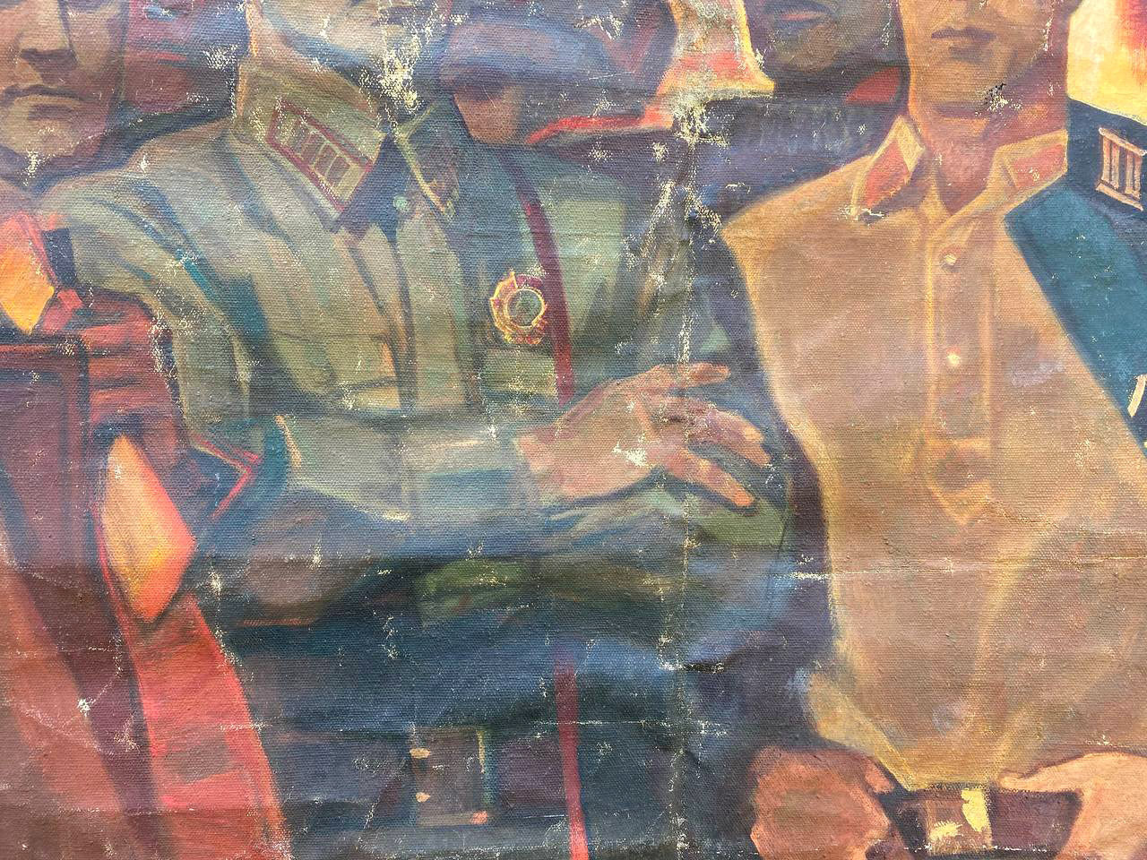 Social realism oil painting of Scout Kuznetsov by Dovzhenko Anatoly Ivanovich