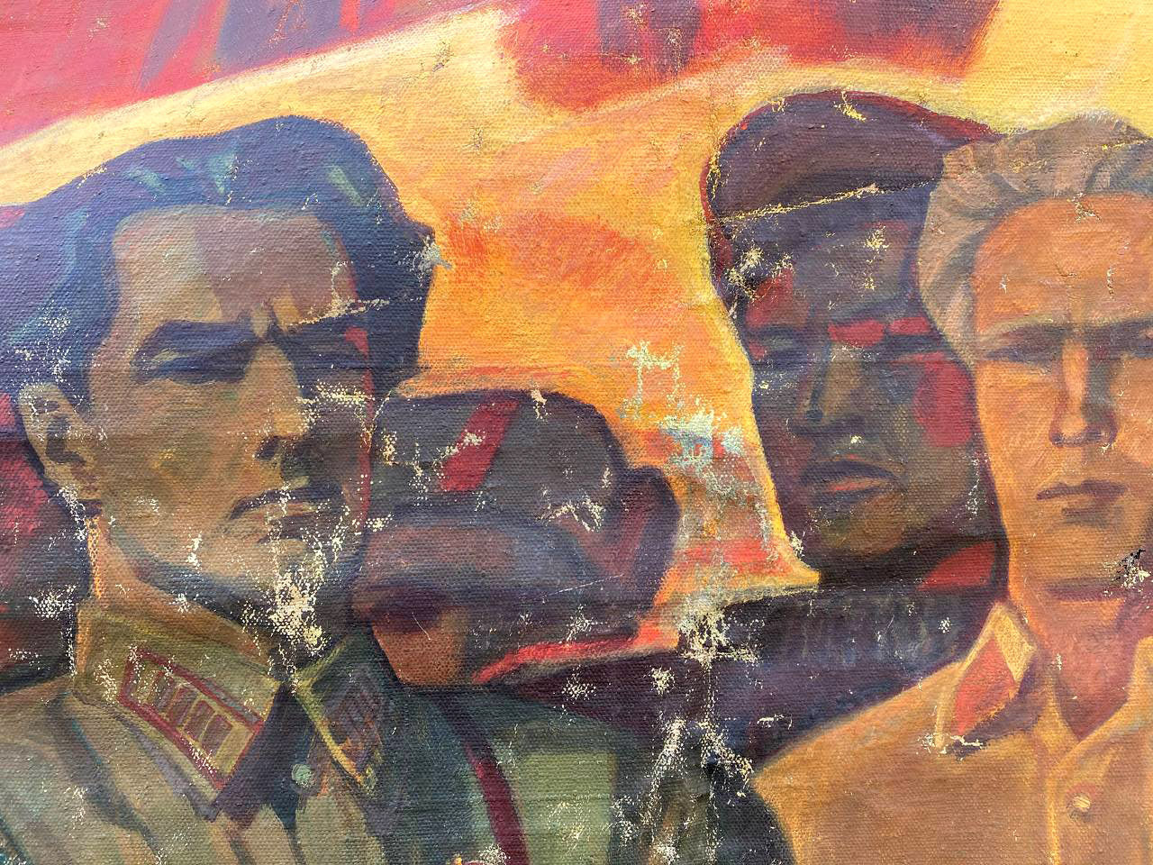 Social realism oil painting Scout Kuznetsov by Dovzhenko Anatoly Ivanovich