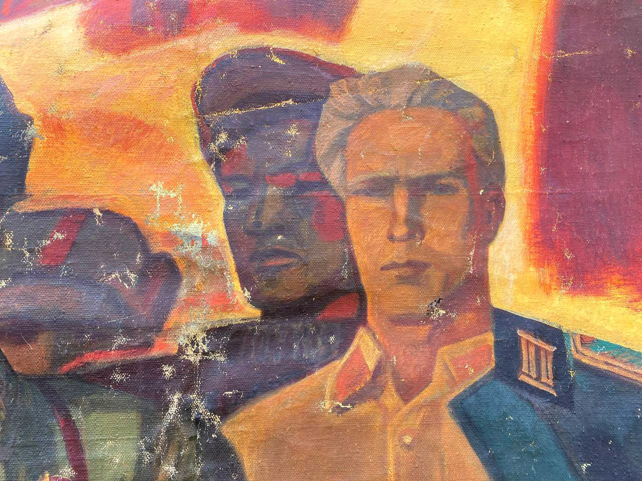 Social realism oil painting Scout Kuznetsov by Dovzhenko Anatoly Ivanovich