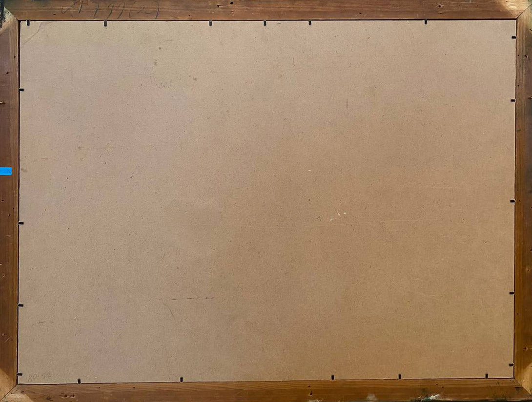 Back of Hell by Mikhail Fyodorovich Larionov canvas with beige backing and hardware