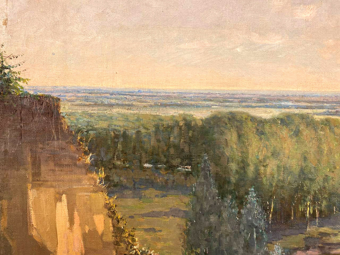 Serene sunlit cliffside oil painting of Poltava region by Ivan Grigorievich