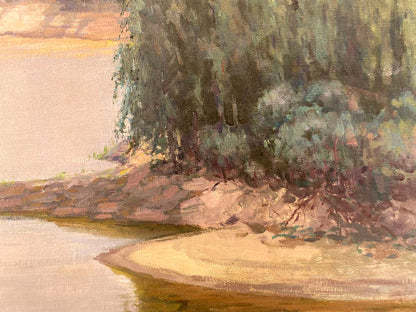 Oil painting Poltava region Los by Ivan Grigorievich: serene riverbank