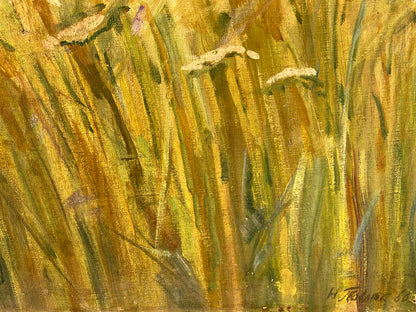 Textured oil painting of golden Ukrainian wheat fields by Pavlyuk Nikolay Artemovich