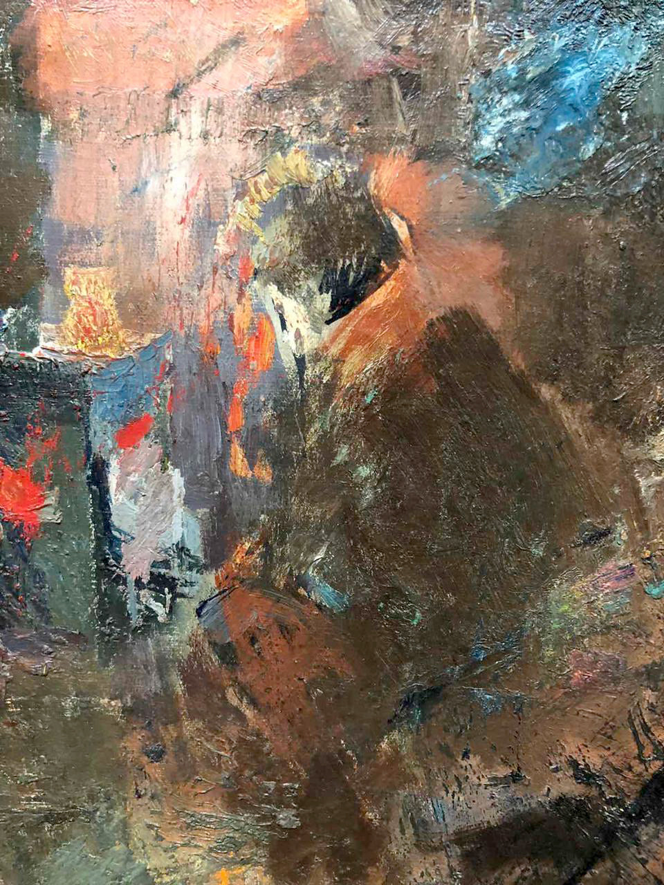 Abstract Meditation Zaretskyi Viktor oil painting with textured earthy tones