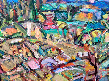 Abstract oil artwork featuring "Local Beauties" by Igor Alekseevich Ermolov
