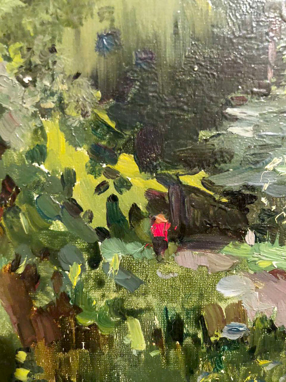 Vibrant impressionist oil painting Forest park by Kolesnik Boris Afanasevich
