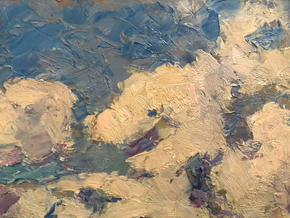 Yakov Alekseevich Kalatsyuk's oil painting of clouds over the mountains of Baikal