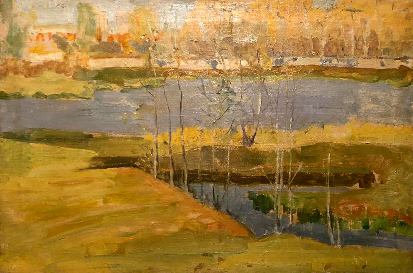 Oil painting by Singaevsky Pavel Filippovich: impressionistic autumn river landscape