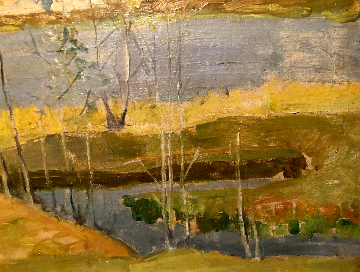 Oil painting of summer landscape with birch trees by Singaevsky Pavel Filippovich