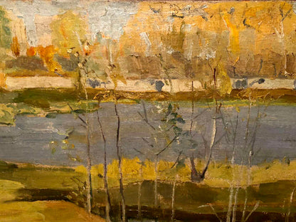 Autumnal oil painting by Singaevsky Pavel Filippovich with river