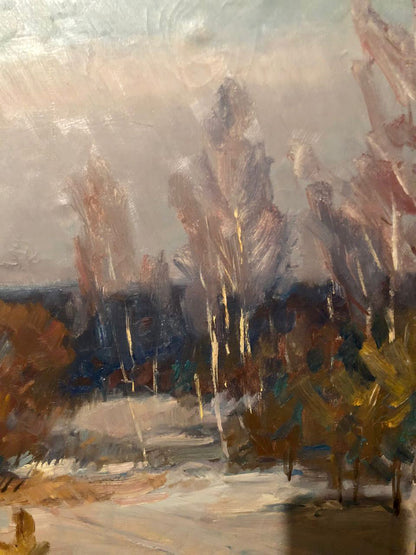 Oil painting of wintry landscape by Petrashevsky Stanislav Vasilievich