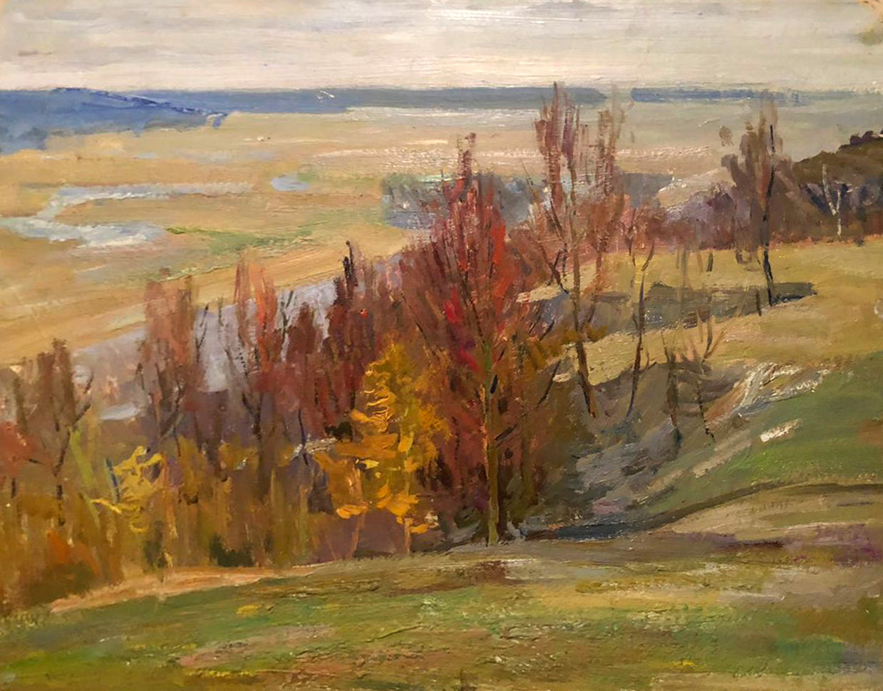 Autumn landscape oil painting Last snow by Kogan-Shats Matvey Borisovich