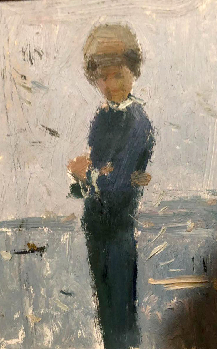 Oil painting Vania by Grigoriev Sergey Alekseevich textured child portrait