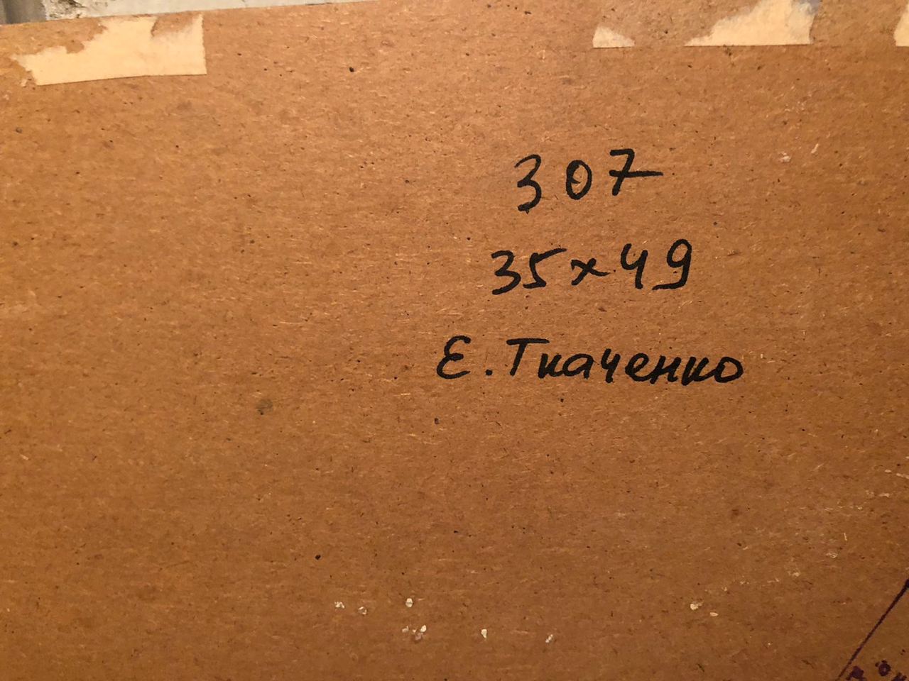 Back of oil painting Seascape by Tkachenko Evgeniy Nikolaevich, cardboard with 307, 35x49, e