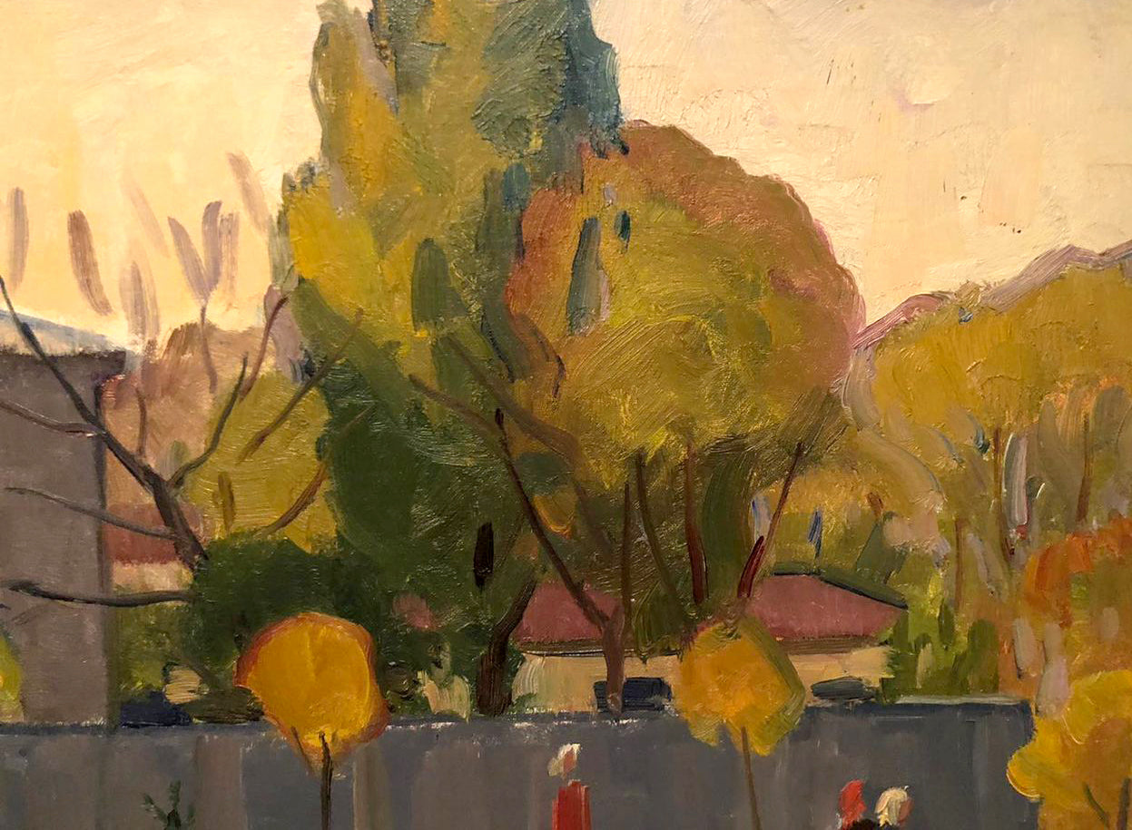 Oil painting Autumn soon by Khrustalenko Nikolai Alexandrovich vibrant autumn tree