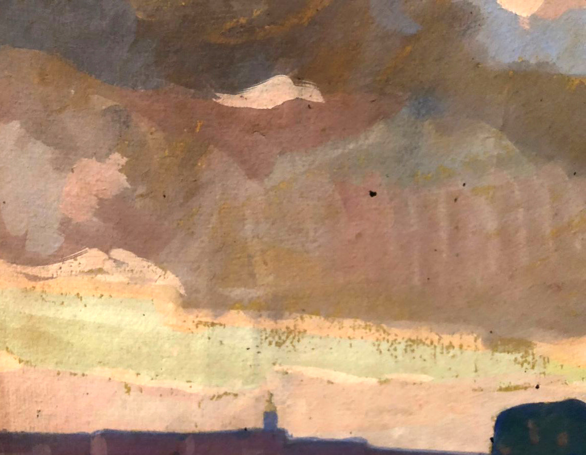 Oil painting Before the Rain by Khrustalenko Nikolai Alexandrovich: impressionistic mauve sky