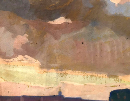 Oil painting Before the Rain by Khrustalenko Nikolai Alexandrovich: impressionistic mauve sky