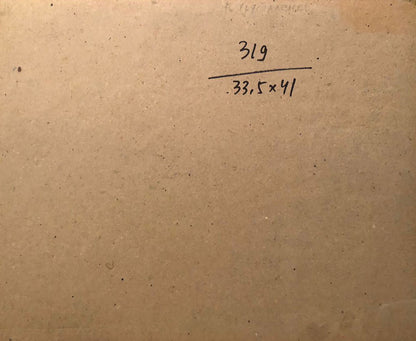 Back of Khrustalenko Nikolai Alexandrovich oil painting Before the rain with brown cardboard handwritten measurements
