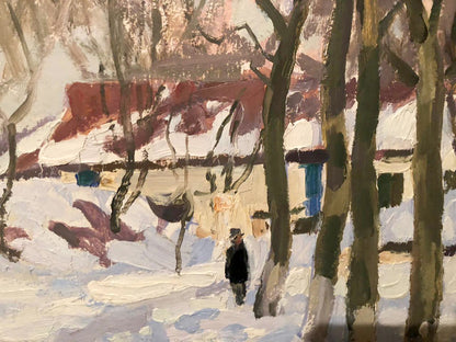 Snowy winter park oil painting by Bortnikov Nikolay Fedorovich