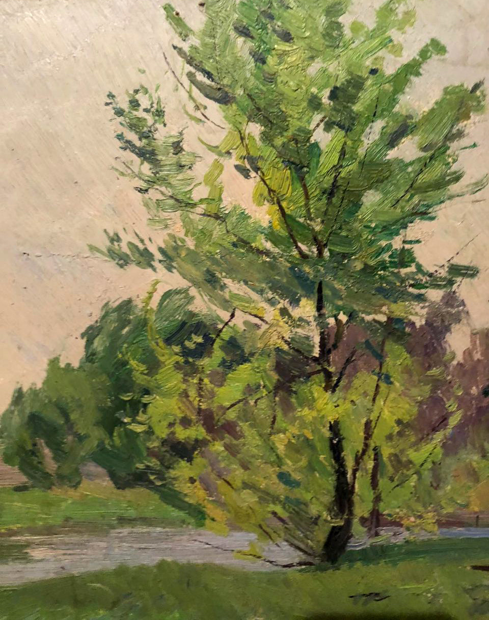 Oil painting Summer day by Kogan-Shats Matvey Borisovich, vibrant green tree