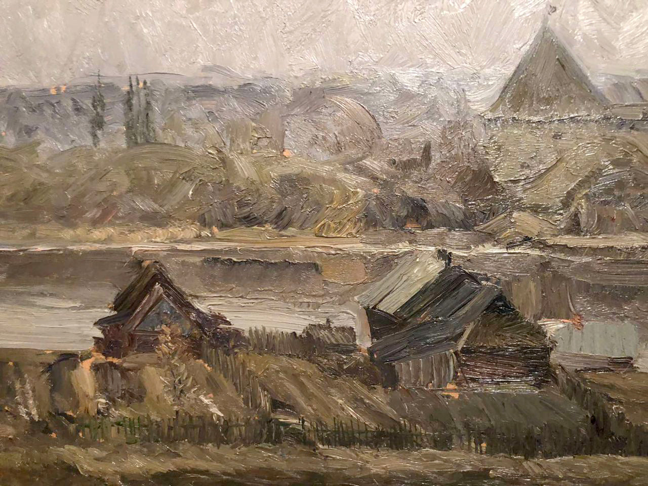 Oil painting of Volkhov village by Zhezher Anatoly Mikhailovich