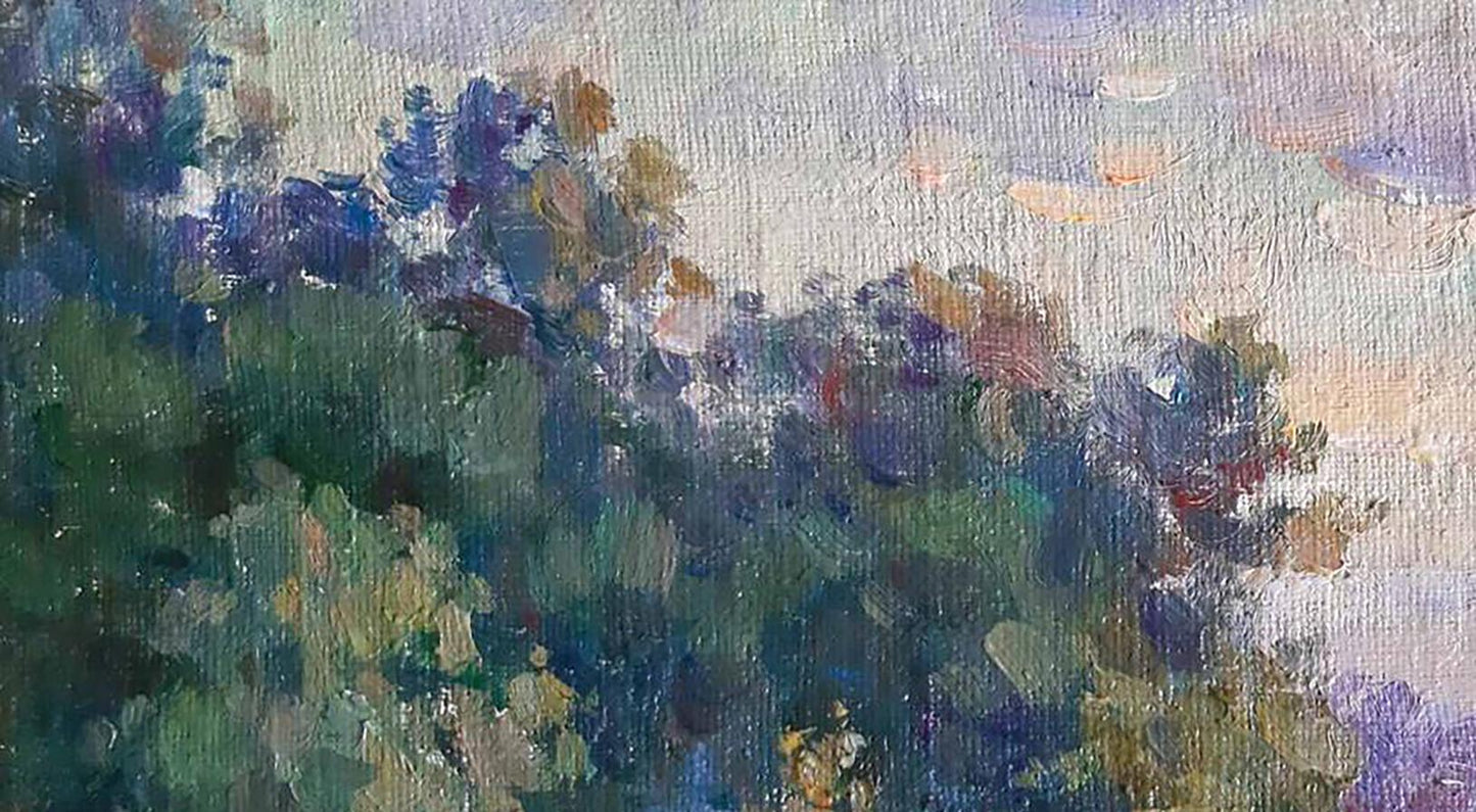 Oil painting Evening Nature landscape Kovalenko Ivan Mikhailovich