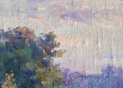 Oil painting Evening Forest 