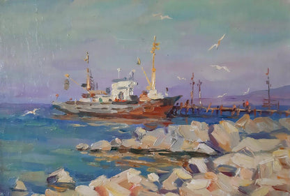 Oil painting Port Kovalenko Ivan Mikhailovich