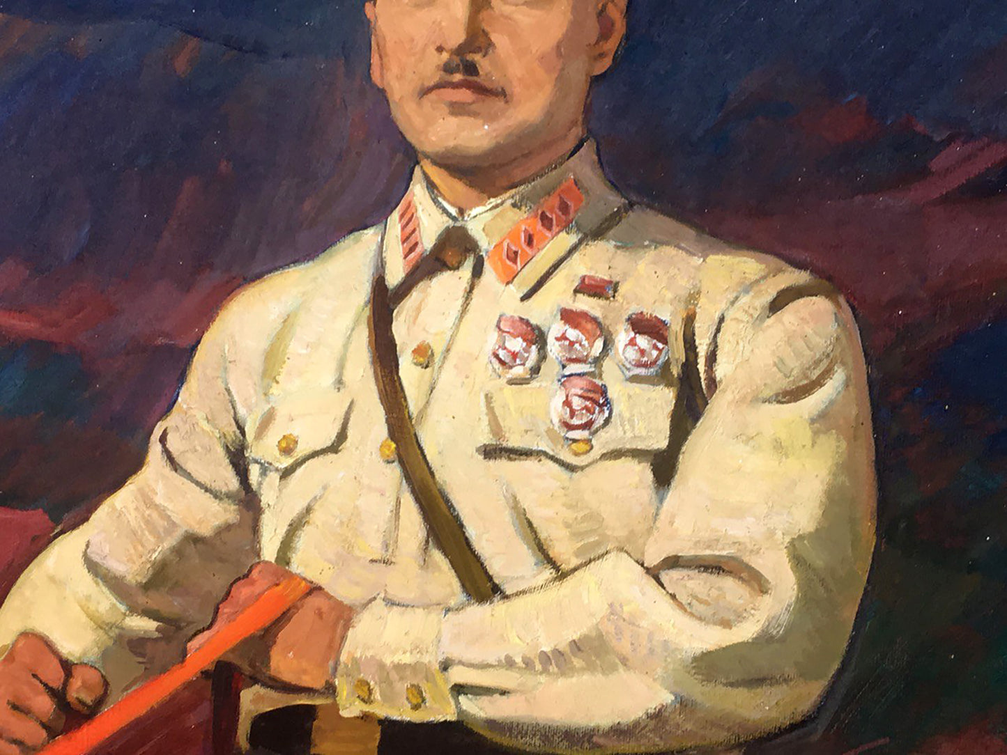 Oil painting portrait of officer Sirotenko Yuri Georgievich in uniform