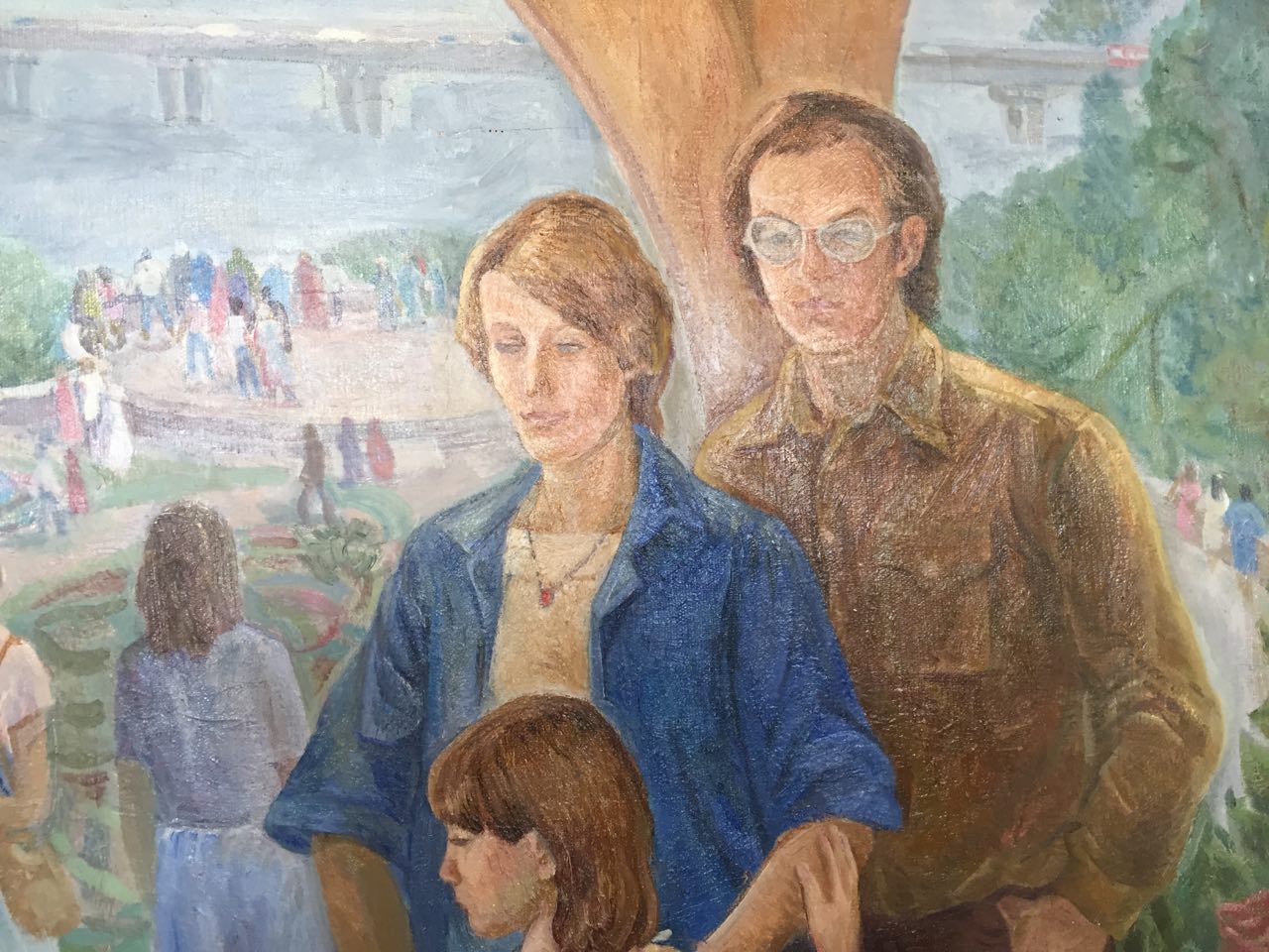 Oil painting by Barannikova Galina Georgievna: family portrait under tree