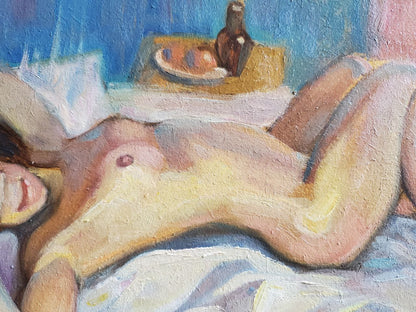 Oil painting Awakening by Litvinov Daniil Olegovich: nude woman reclining