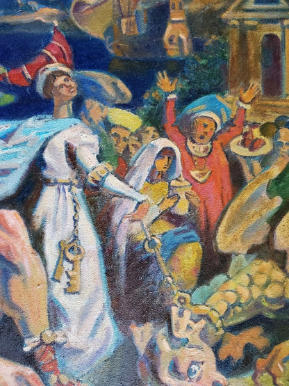 Oil painting Philosopher’s Stone by Litvinov Daniil Olegovich, medieval procession