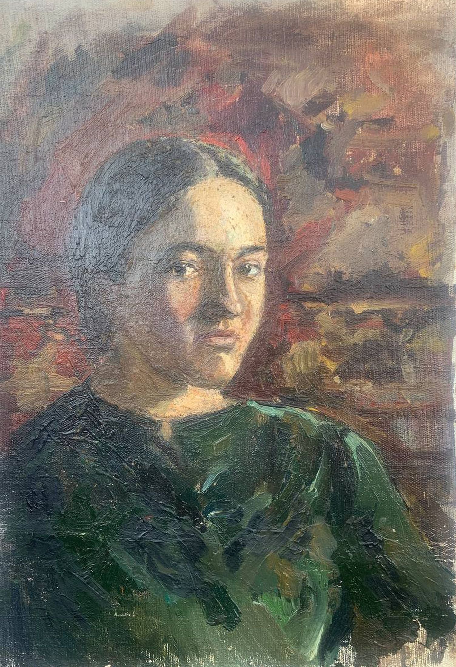 Oil painting My Mona Lisa by Irina Palashchenko textured woman portrait