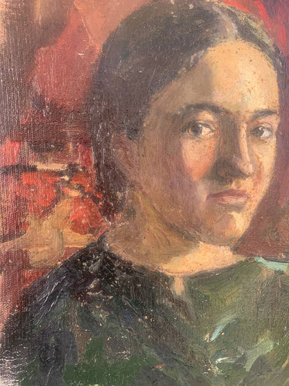 Oil painting My Mona Lisa by Irina Palashchenko portrait