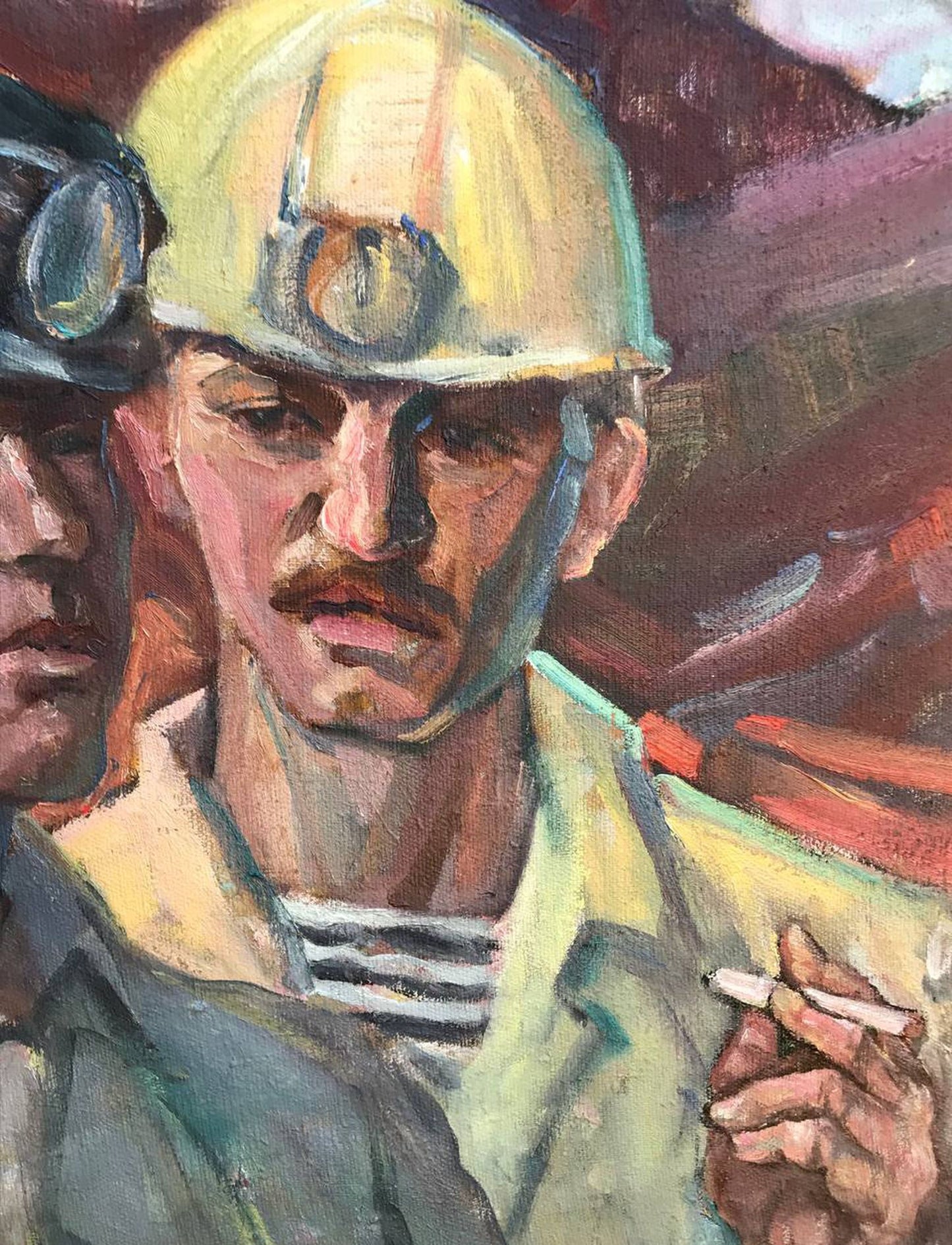 After the watch, Mishurovsky V's oil painting reveals a tranquil moment