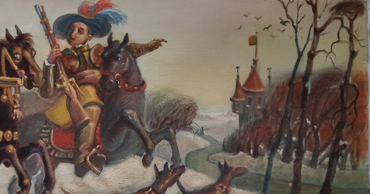 Oil painting Departure for Hunting by Litvinov Daniil Olegovich