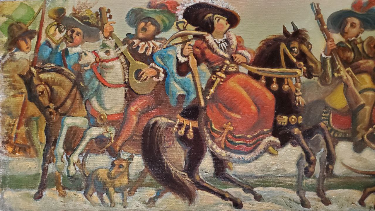 Oil painting Departure for Hunting by Litvinov Daniil Olegovich