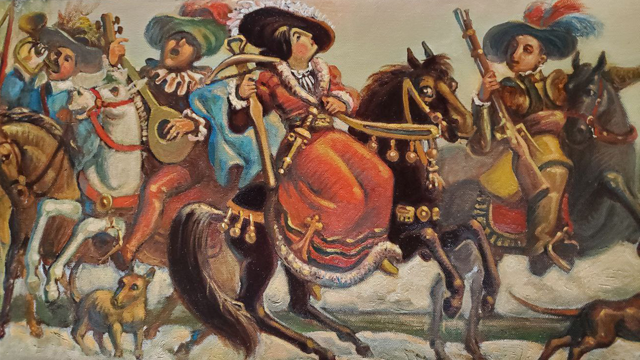 Oil painting Departure for hunting by Litvinov Daniil Olegovich