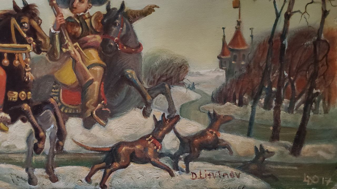 Oil painting Departure for Hunting by Litvinov Daniil Olegovich