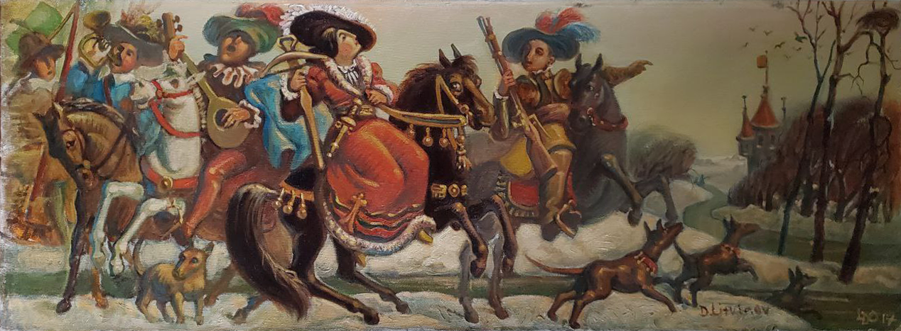 Oil painting Departure for hunting by Litvinov Daniil Olegovich
