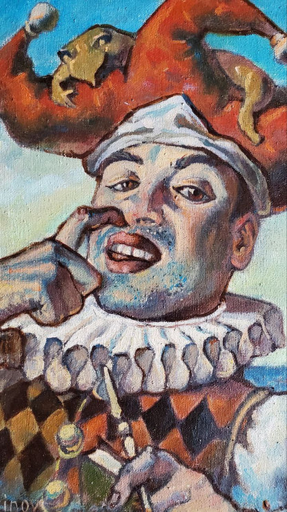 Oil painting portrait of Jester by Litvinov Daniil Olegovich