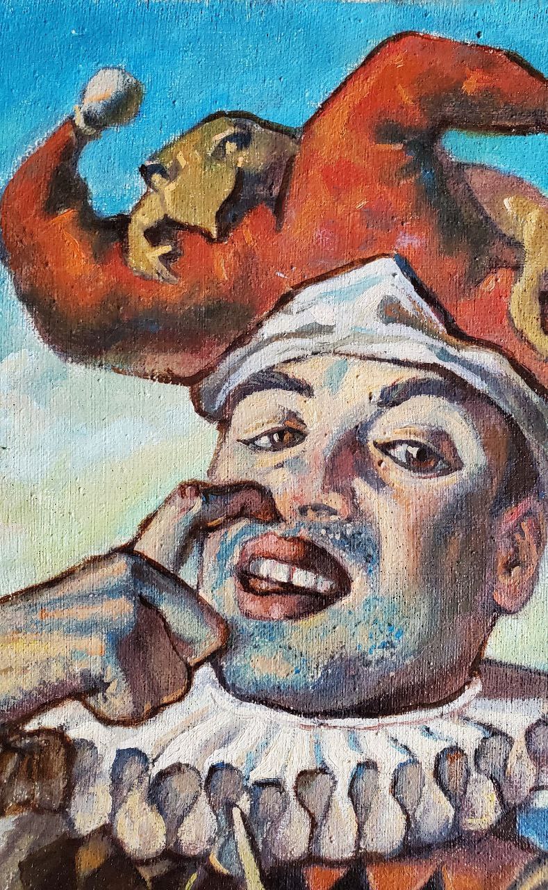 Oil painting portrait of jester by Litvinov Daniil Olegovich