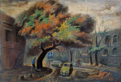 Oil painting Autumn in Odessa by Litvinov Daniil Olegovich vibrant tree