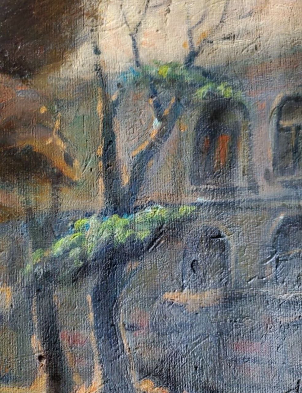 Oil painting Autumn in Odessa by Litvinov Daniil Olegovich, textured tree foliage