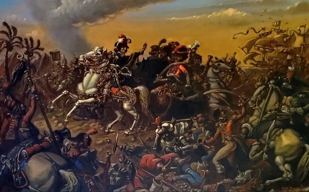 Oil painting of Napoleons battles in Egypt by Daniil Litvinov