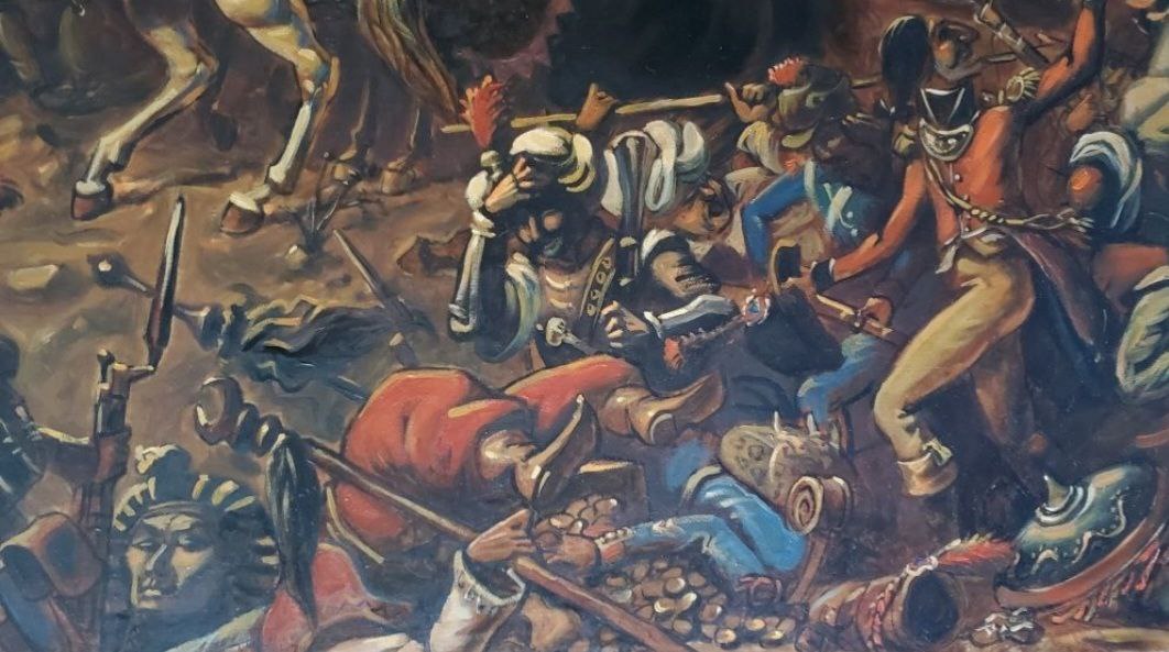 Napoleon’s Egypt battle oil painting by Daniil Litvinov vibrant melee scene