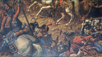 Oil painting of Napoleons chaotic battles in Egypt by Daniil Litvinov